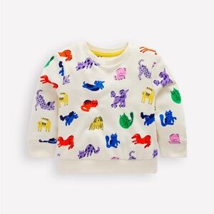 Mini Boden Sweatshirt with Colorful Rainbow Pet Animal Print